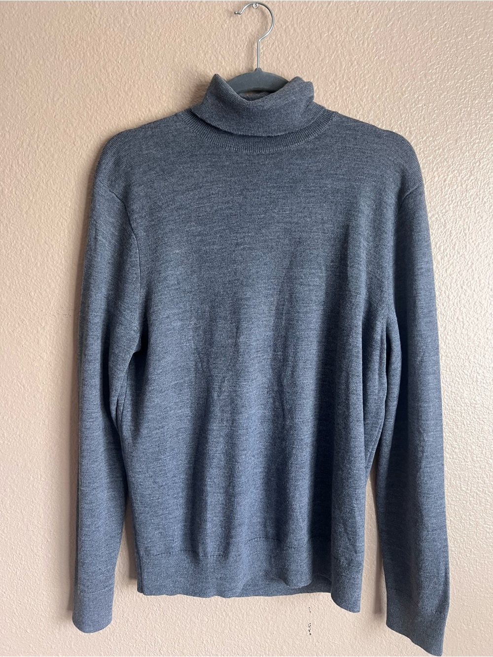 Banana Republic Baruffa Men’s Italian Merino Wool Turtleneck Gray Sweater Sz Med